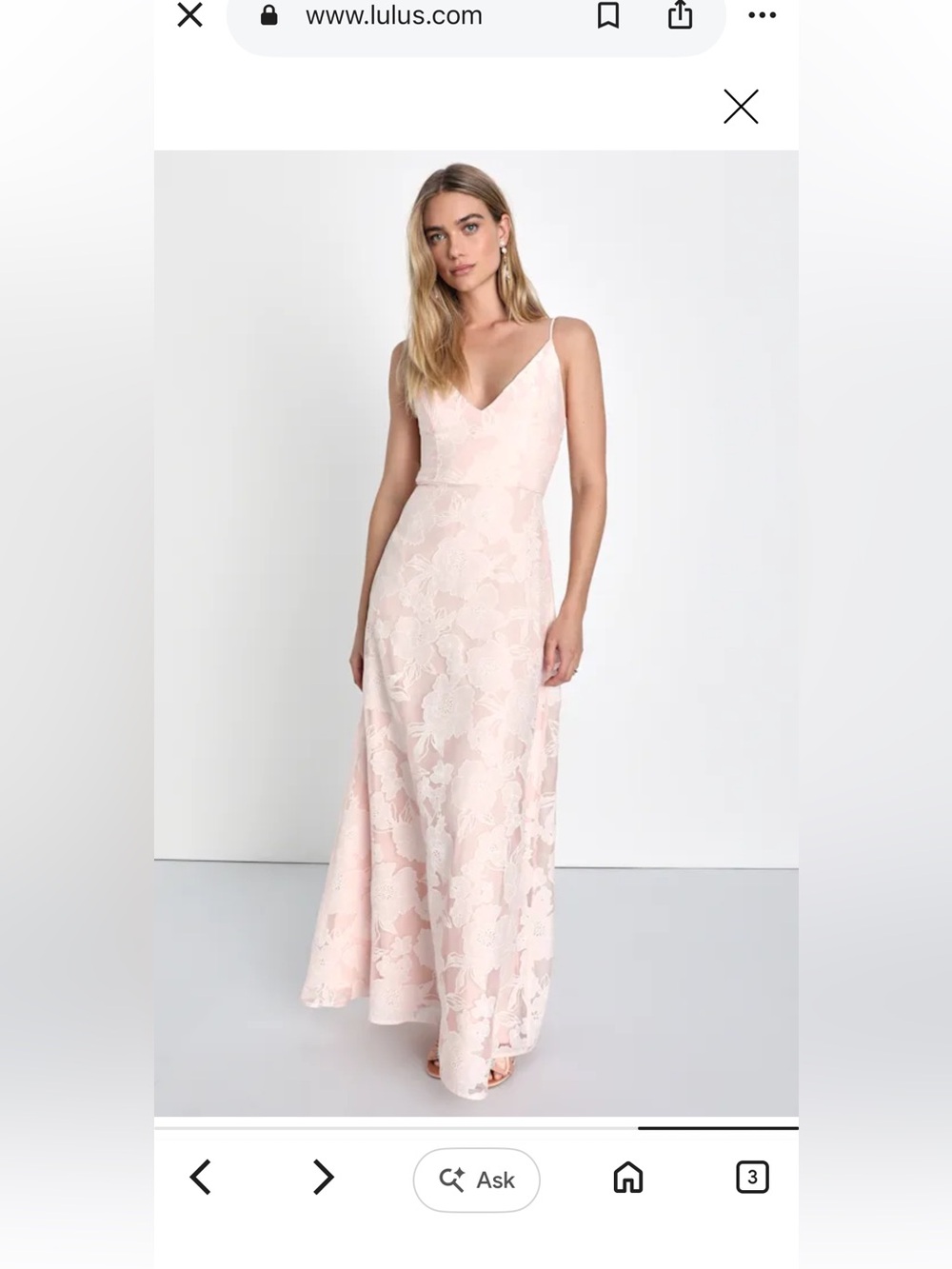 Lulus Celebrative Mood Blush Pink Floral A-Line Maxi Dress, XL
